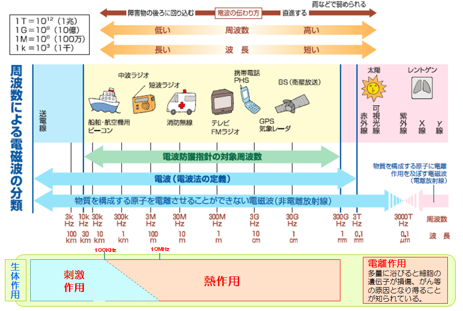 電磁波の分類と生体作用